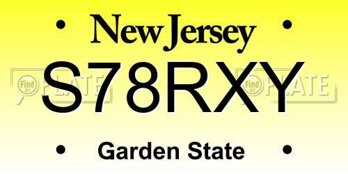 S78RXY New Jersey License Plate