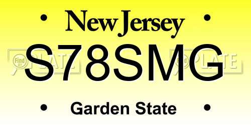 S78SMG New Jersey License Plate
