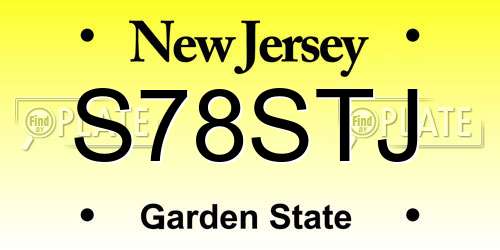 S78STJ New Jersey License Plate