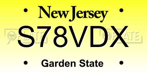 S78VDX New Jersey License Plate