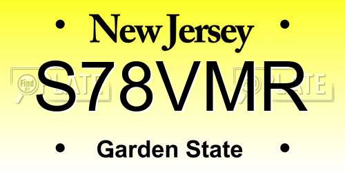 S78VMR New Jersey License Plate