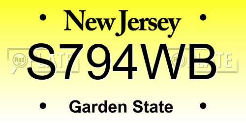 S794WB New Jersey License Plate