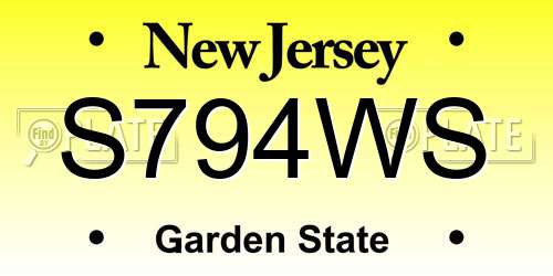 S794WS New Jersey License Plate