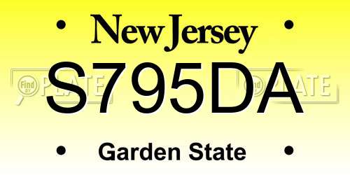S795DA New Jersey License Plate