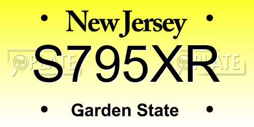 S795XR New Jersey License Plate