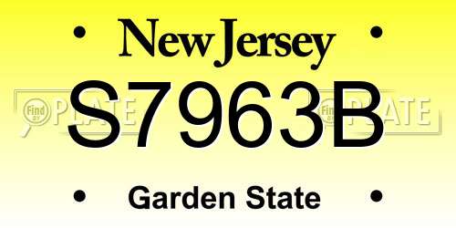 S7963B New Jersey License Plate