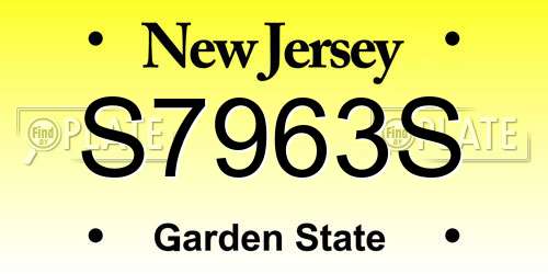 S7963S New Jersey License Plate