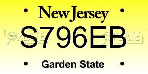S796EB New Jersey License Plate