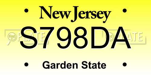 S798DA New Jersey License Plate