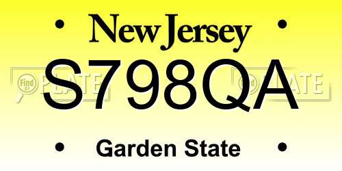 S798QA New Jersey License Plate