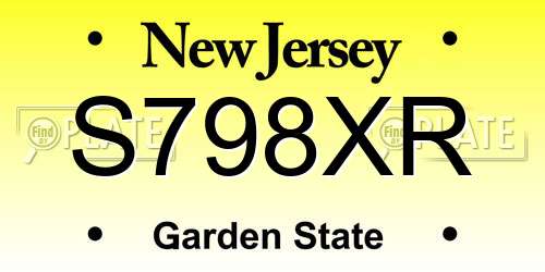 S798XR New Jersey License Plate
