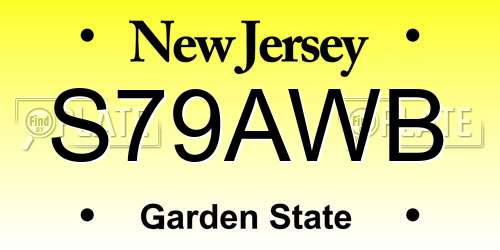 S79AWB New Jersey License Plate