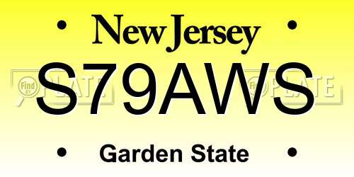S79AWS New Jersey License Plate