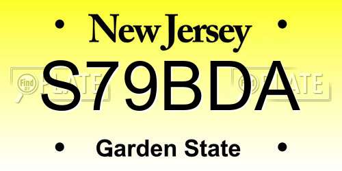 S79BDA New Jersey License Plate