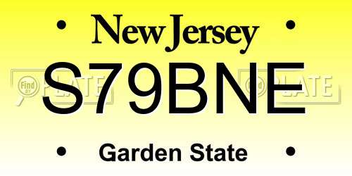 S79BNE New Jersey License Plate