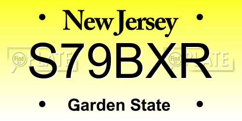 S79BXR New Jersey License Plate