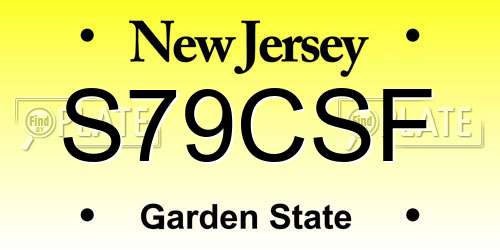 S79CSF New Jersey License Plate