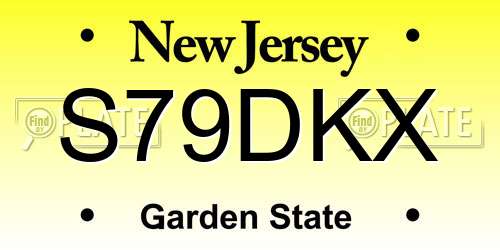S79DKX New Jersey License Plate
