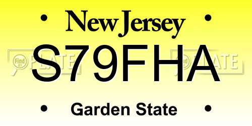 S79FHA New Jersey License Plate