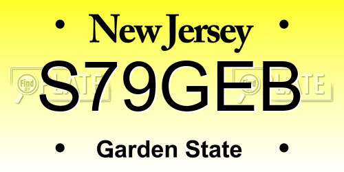 S79GEB New Jersey License Plate