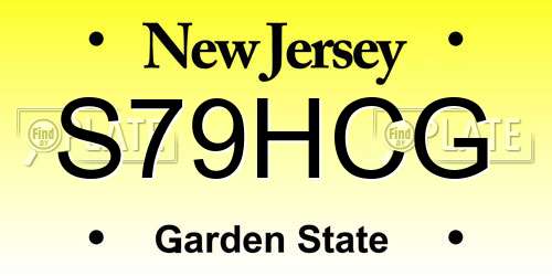S79HCG New Jersey License Plate