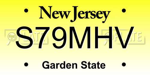 S79MHV New Jersey License Plate
