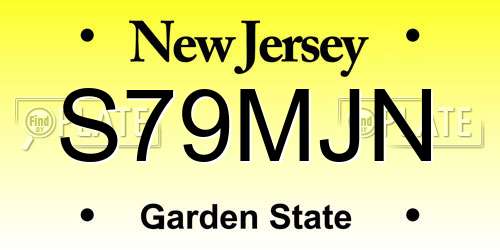 S79MJN New Jersey License Plate
