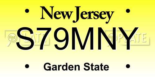 S79MNY New Jersey License Plate