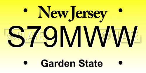 S79MWW New Jersey License Plate