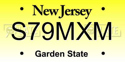 S79MXM New Jersey License Plate