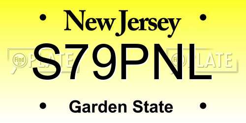 S79PNL New Jersey License Plate