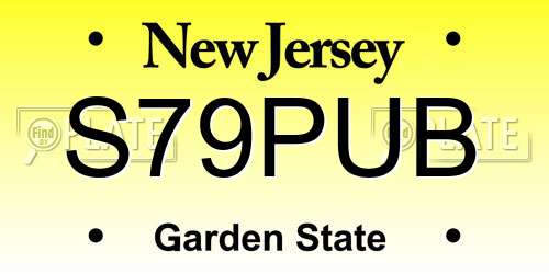 S79PUB New Jersey License Plate