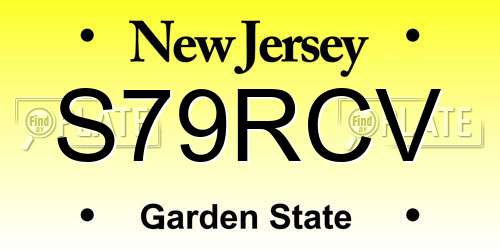 S79RCV New Jersey License Plate