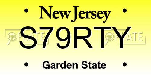 S79RTY New Jersey License Plate