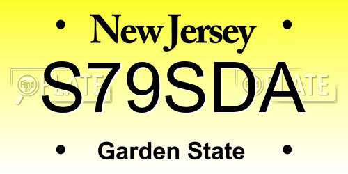 S79SDA New Jersey License Plate