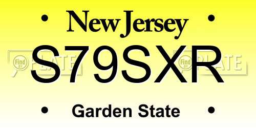 S79SXR New Jersey License Plate