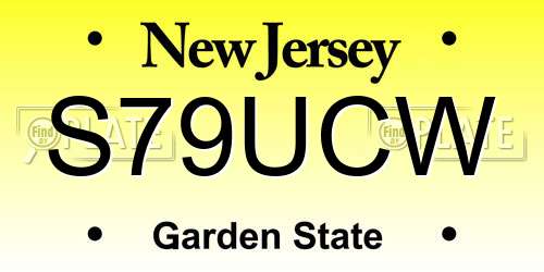 S79UCW New Jersey License Plate