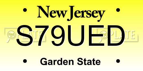S79UED New Jersey License Plate