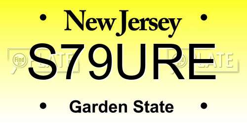 S79URE New Jersey License Plate