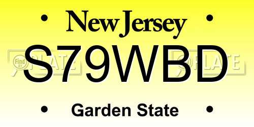 S79WBD New Jersey License Plate