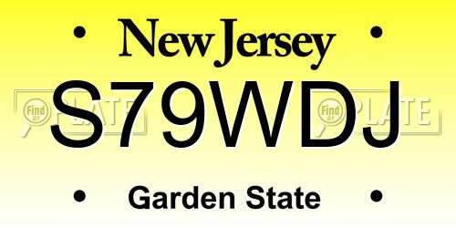 S79WDJ New Jersey License Plate