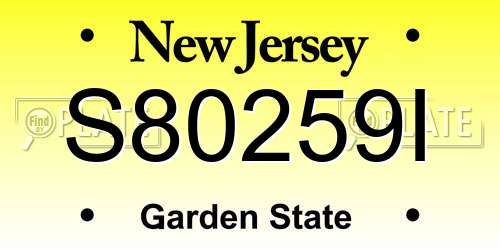 S80259I New Jersey License Plate