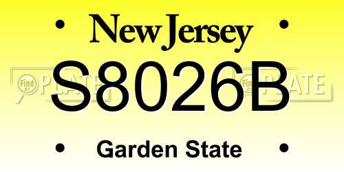 S8026B New Jersey License Plate