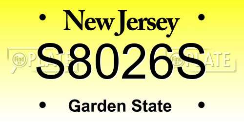 S8026S New Jersey License Plate