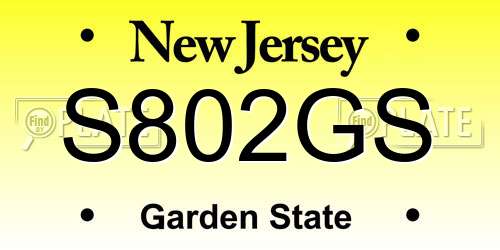 S802GS New Jersey License Plate