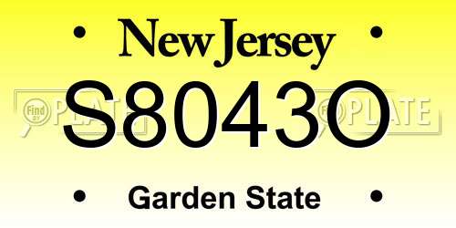 S8043O New Jersey License Plate