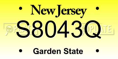 S8043Q New Jersey License Plate