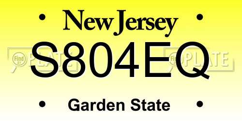 S804EQ New Jersey License Plate