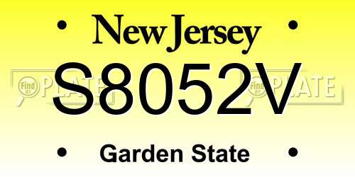 S8052V New Jersey License Plate