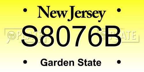 S8076B New Jersey License Plate